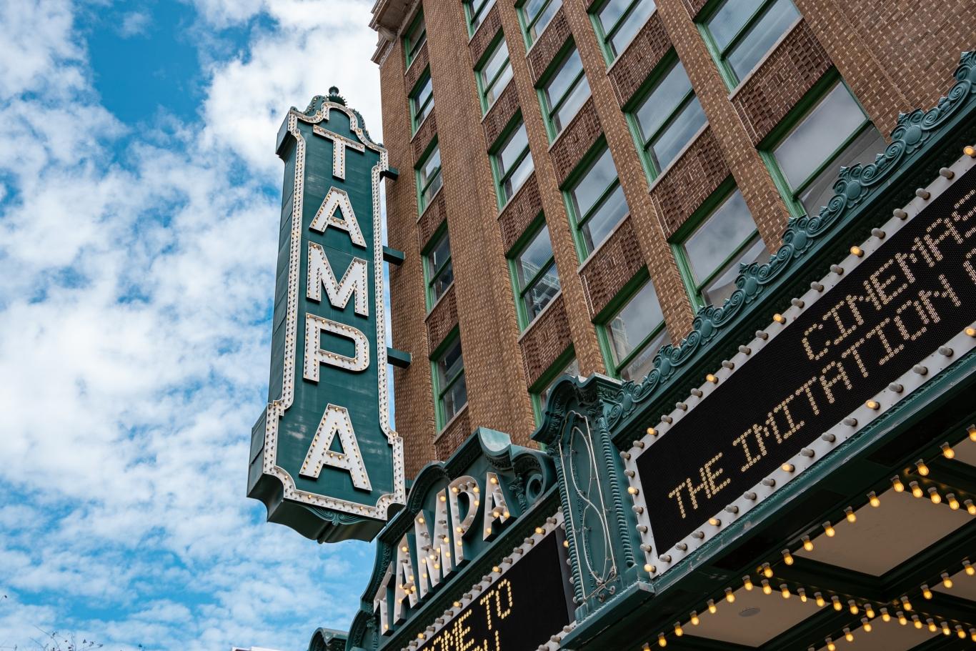 Tampa theater sign up close