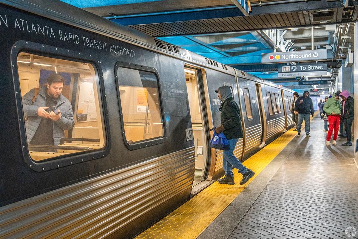 Castleberry Hill residents use MARTA public transit for getting around the city.