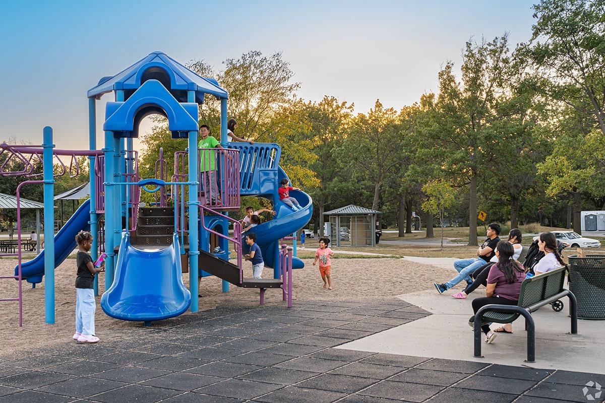 Woods Park is centered around a massive park with playgrounds for kids to explore.