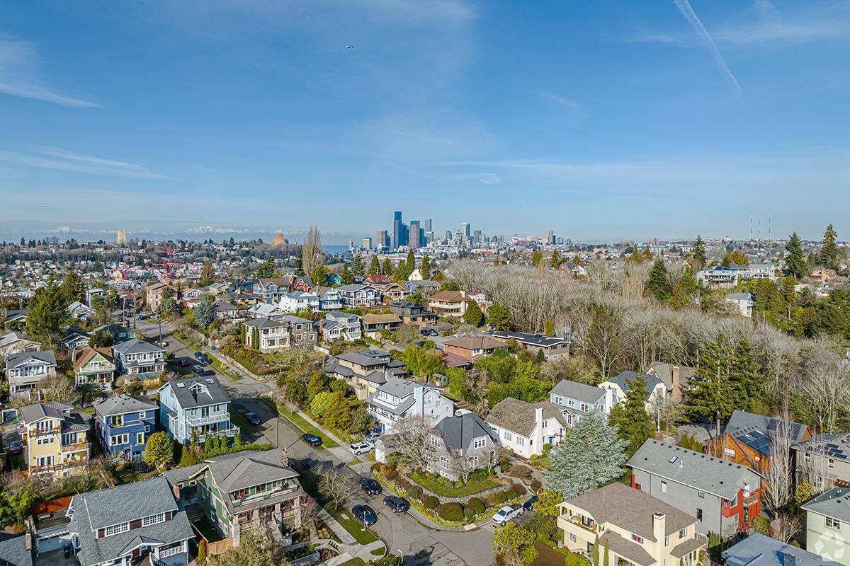 A view of the Downtown Seattle skyline from over the Mt. Baker neighborhood.