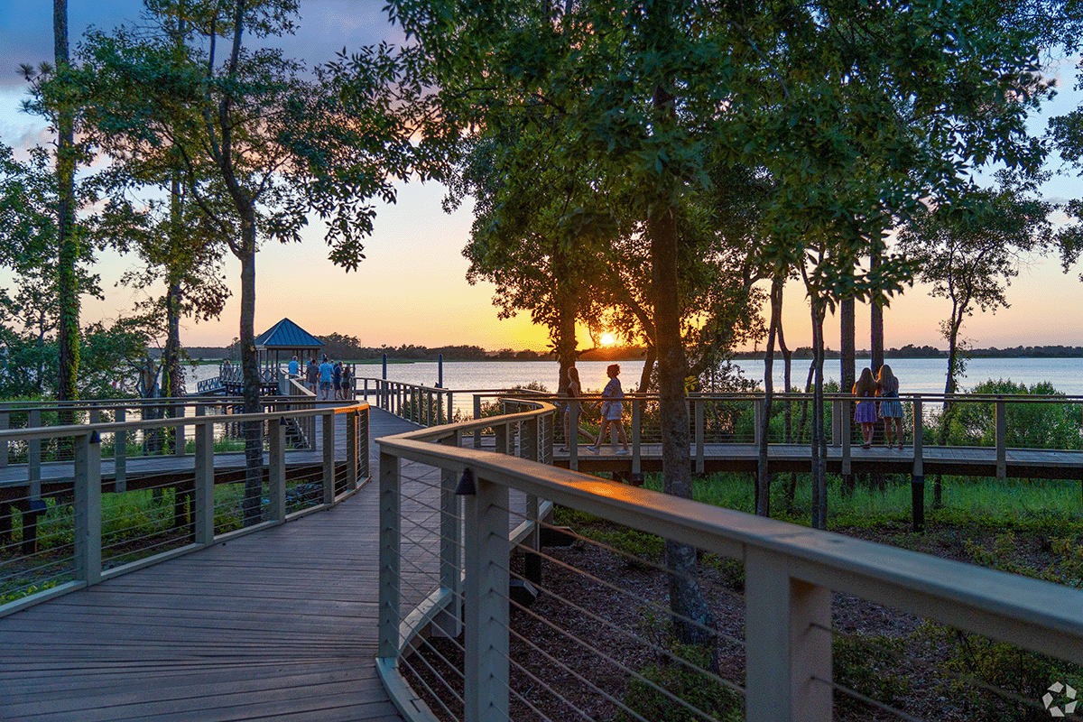 The best views of Wilmington are during sunset along the Riverwalk.
