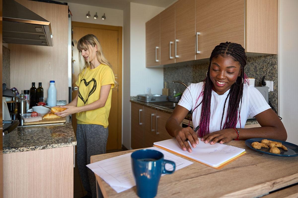 College students renting with roommates to cut costs.