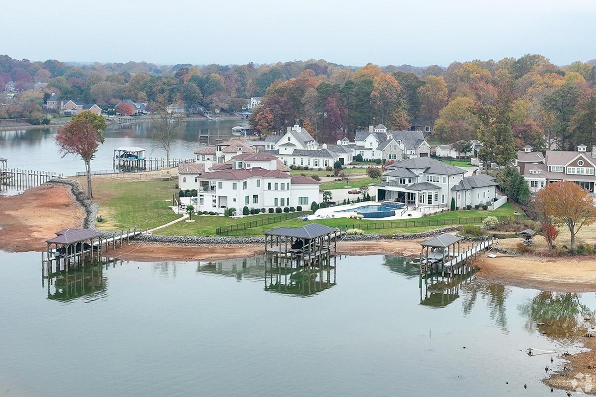 Homes in Mooresville sit right on the water.