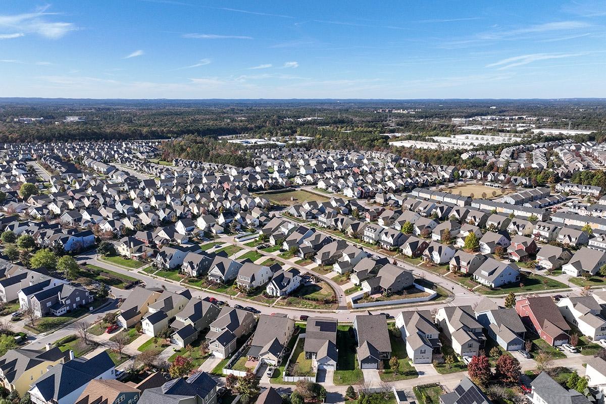 Morrisville is filled with neighborhoods of homes.