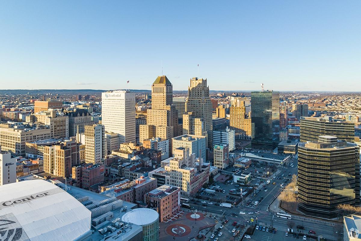 Newark's downtown has many high-rises that house corporate headquarters.