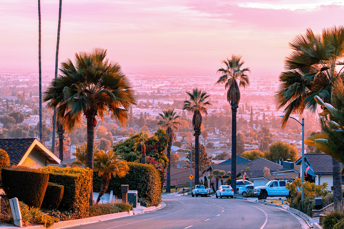 Sunset in a Suburb in Orange County CA