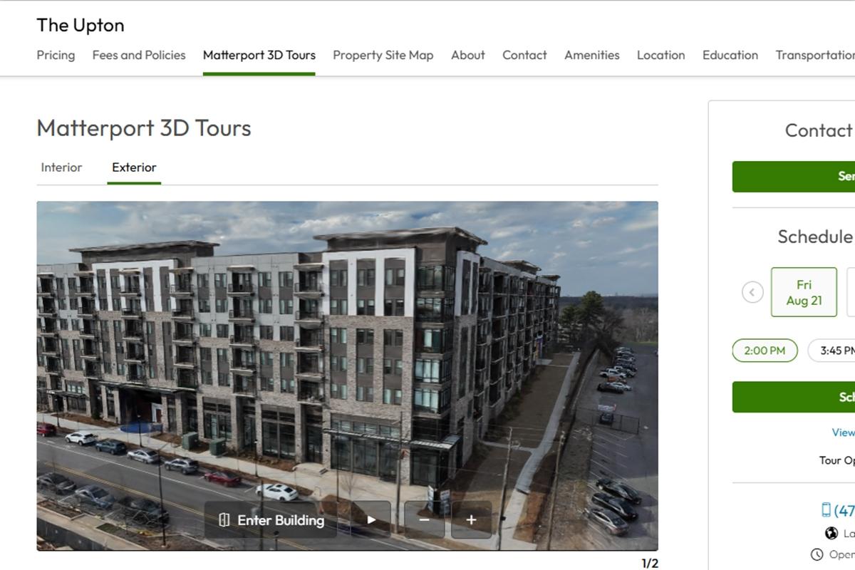Screenshot of Matterport 3D Virtual Exterior Tour