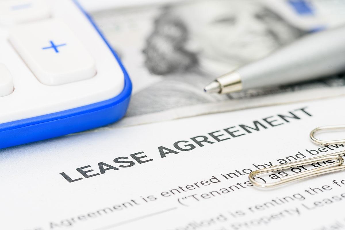 Photo of a lease agreement.