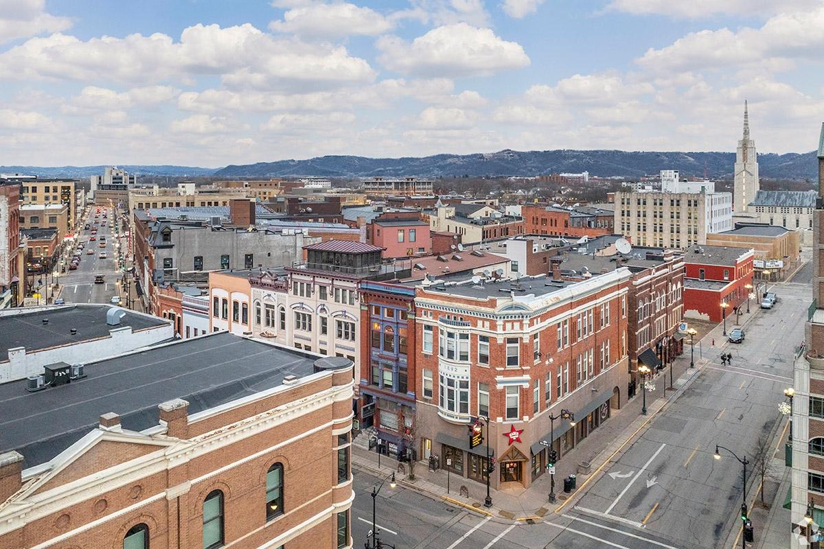 La Crosse is full of buildings clustered together with a small-town vibe.