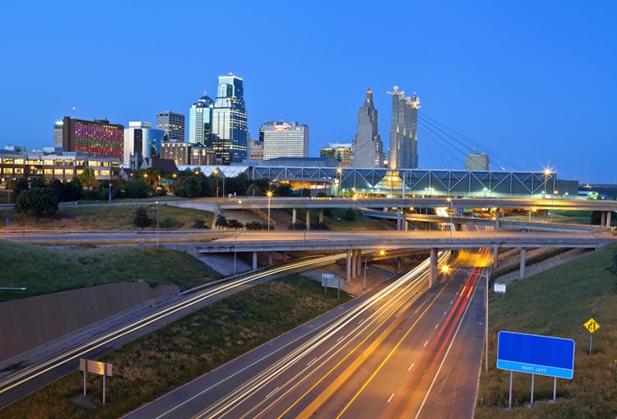 Evening view of the Kansas City skyline
