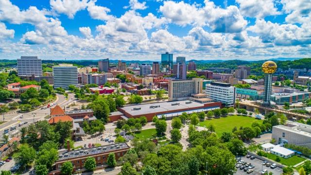 Aerial view of Downtown Knoxville