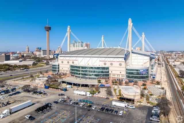 The Alamodome in San Antonio, TX, is the venue for the 2025 NCAA men's basketball semifinals.