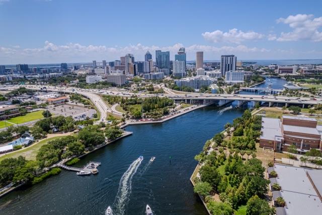 Orlando skyline overlooking the intercoastal waterway