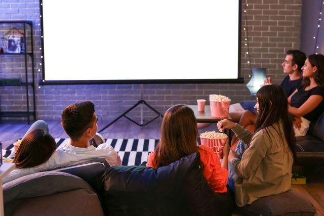 Friends watching a movie