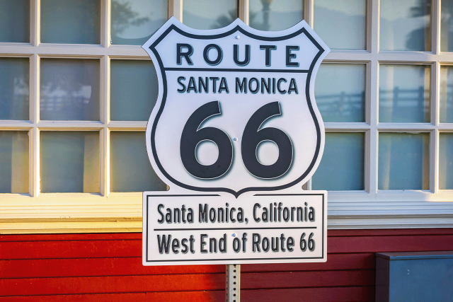 Sign of Santa Monica's End of Route 66