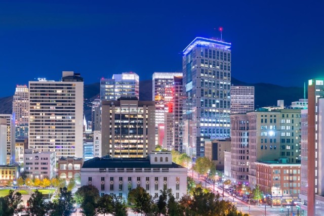 Salt Lake City Nighttime Skyline