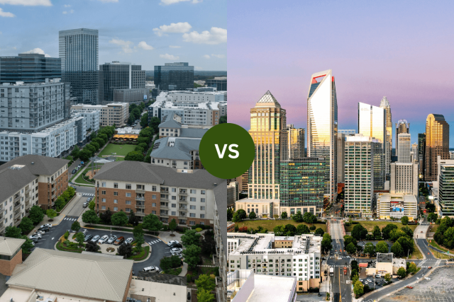 Side by side of Raleigh vs. Charlotte, NC