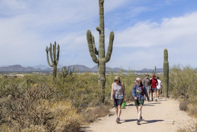 Hikers enjoying the trails in scenic Scottsdale, AZ.