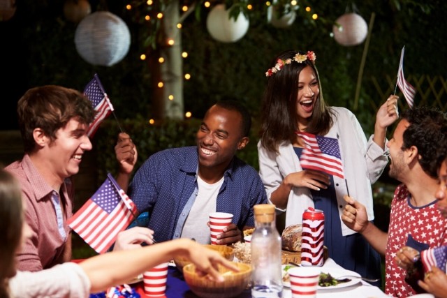 Apartment community members celebrate Independence Day together.