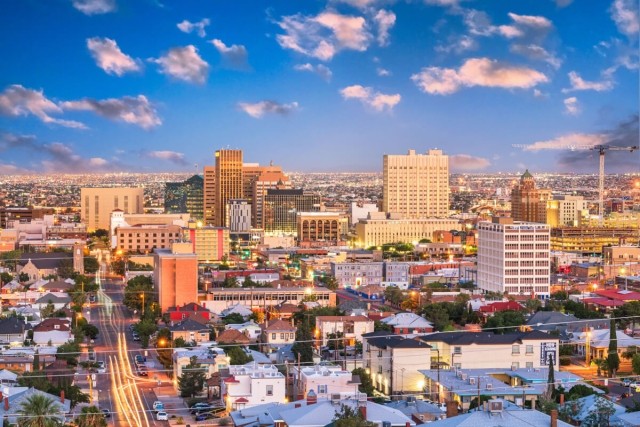 Sunny skyline of El Paso, TX