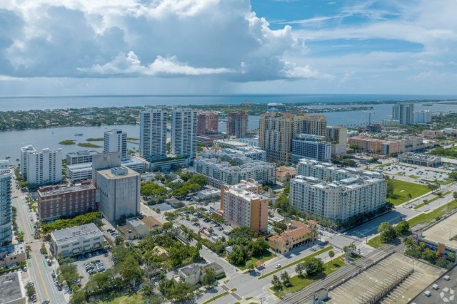 An aerial view of Downtown West Palm Beach.