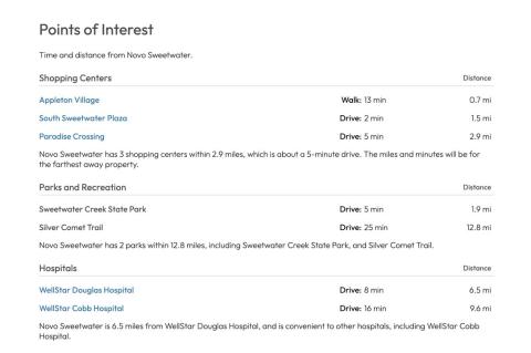 Points of interest
