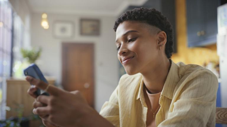 Woman looking at her phone