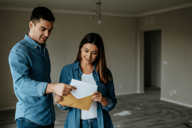 New tenants open welcome letter.
