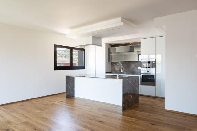 An apartment living area without furniture