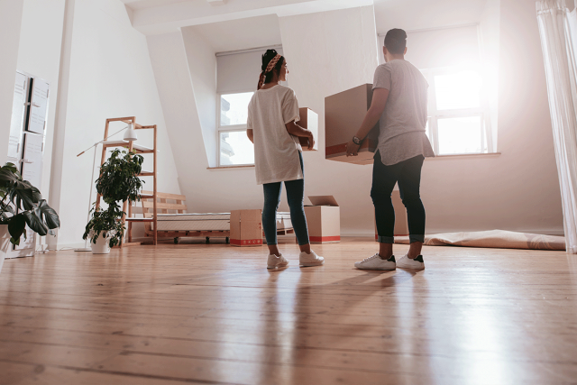 Couple moving in