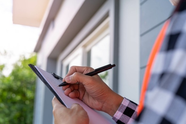 Landlord conducting a home inspection