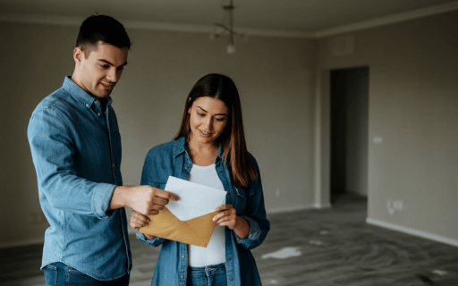 New tenants open welcome letter. 