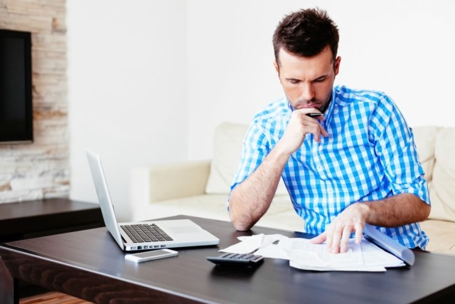 Landlord looking at his finances