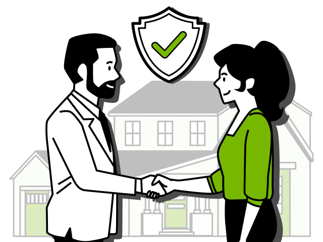 Illustration of landlord and tenant shaking hands