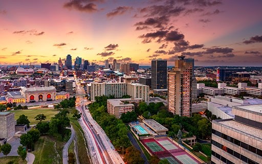 Sunset over Kansas City.