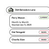 A representation of a user interface displaying the leases for a property.