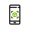 Icon of a phone with a 3D graphic inside