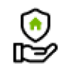 dropdown feature page icon of hand holding shield